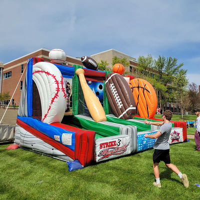 Customize Accepted Inflatable 3 in 1 Carnival Game for Kids and Adults Ball Shooting