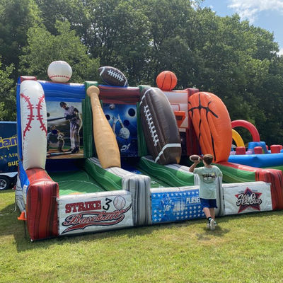 Customize Accepted Inflatable 3 in 1 Carnival Game for Kids and Adults Ball Shooting