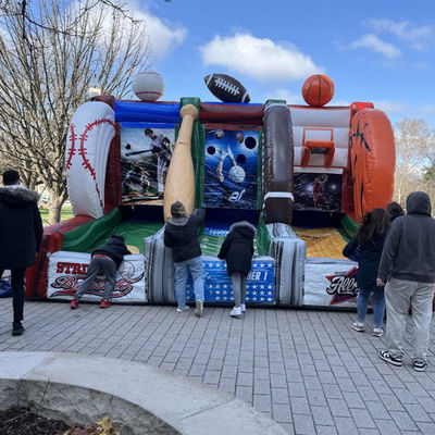 Customize Accepted Inflatable 3 in 1 Carnival Game for Kids and Adults Ball Shooting