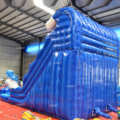 Large Children Inflatable Water Double Slide N Slip with Digital Printing and Blower