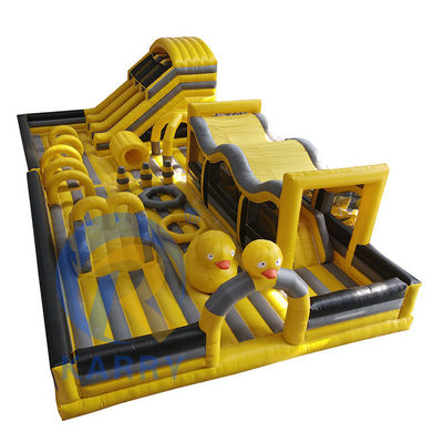 Unisex Kids Outdoor Inflatable Castle Slide Combo and Obstacle Course Entertainment
