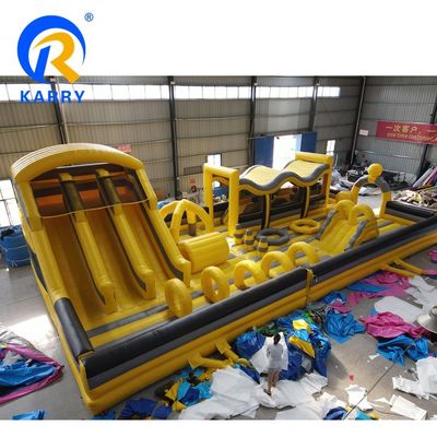 Unisex Kids Outdoor Inflatable Castle Slide Combo and Obstacle Course Entertainment