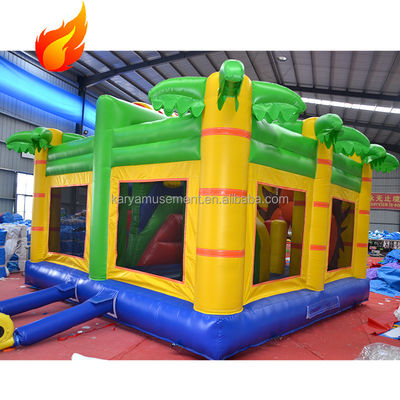 Customized Size and Color Bouncy Castle with Slide Hot Jungle Lion Inflatable Castle