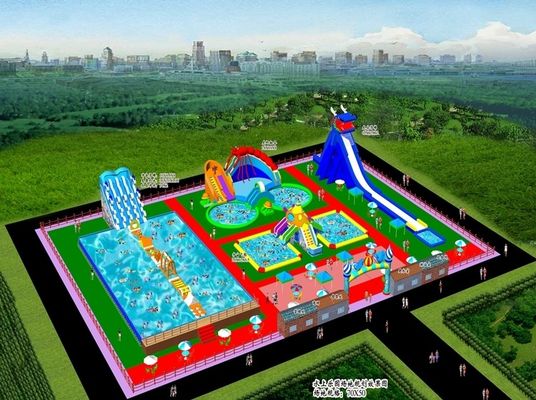 Logo/Pattern Digital Printing Customized Size Inflatable Water Park for Amusement Park