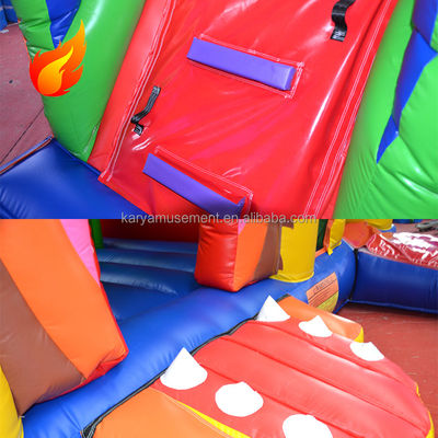 Customized Size and Color Bouncy Castle with Slide Hot Jungle Lion Inflatable Castle