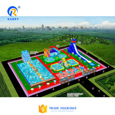 Amusement Fun City Customized Colorful Inflatable Water Park for Children PVC Material