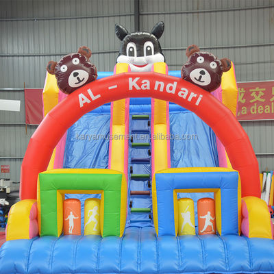 32ft 3 Bears Bouncer Trampoline House with Double Lane Inflatable Slides and Durable