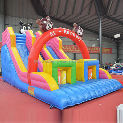 32ft 3 Bears Bouncer Trampoline House with Double Lane Inflatable Slides and Durable