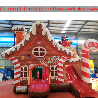 Christmas Amusement Park Commercial Bouncy Castle Combo Obstacle Course Inflatable Dry Slide