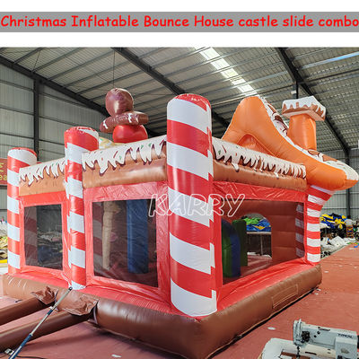 Christmas Amusement Park Commercial Bouncy Castle Combo Obstacle Course Inflatable Dry Slide