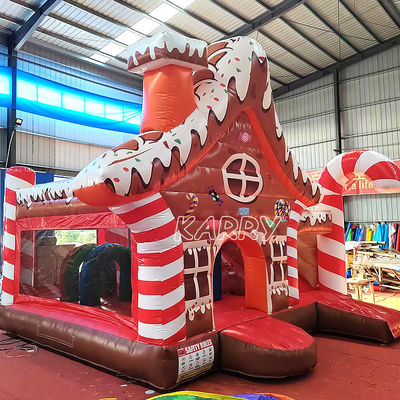 Christmas Amusement Park Commercial Bouncy Castle Combo Obstacle Course Inflatable Dry Slide