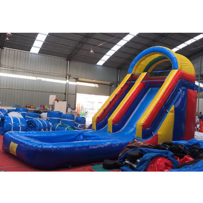 EN14960 Certified Popular Inflatable Water Slide Combo with Dip Curve and Wild Splash