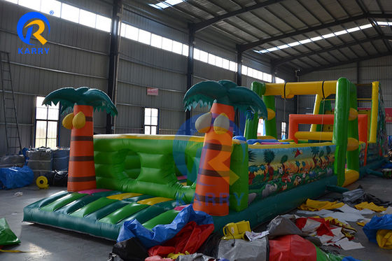 Highly Durable Inflatable Palm Tree Obstacle Course for Team Events and Party Rentals