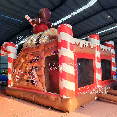 Christmas Amusement Park Commercial Bouncy Castle Combo Obstacle Course Inflatable Dry Slide