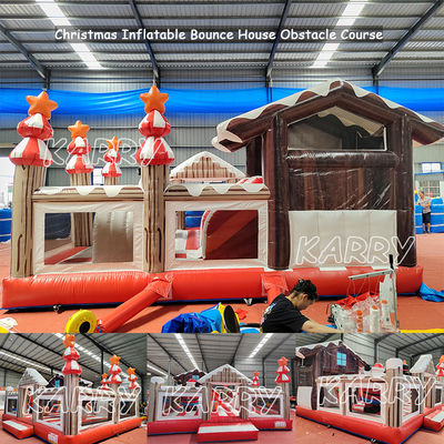 CE/EN71/EN14960 Certified Inflatable Christmas Bounce House Combo for Kids Playground