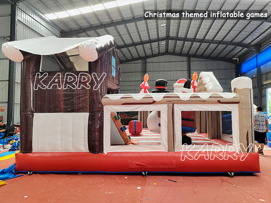 CE/EN71/EN14960 Certified Inflatable Christmas Bounce House Combo for Kids Playground