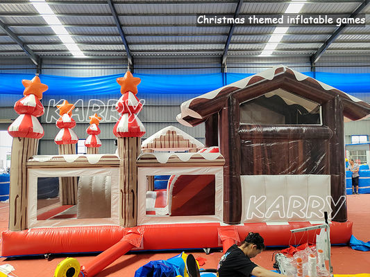 CE/EN71/EN14960 Certified Inflatable Christmas Bounce House Combo for Kids Playground