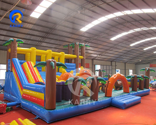 PORTABLE Customized Color Inflatable Palm Tree Obstacle Course for Funny Playground