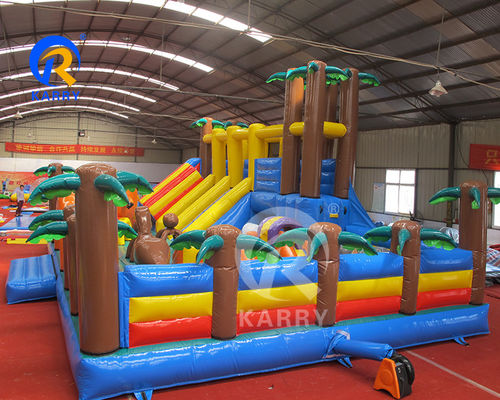 PORTABLE Customized Color Inflatable Palm Tree Obstacle Course for Funny Playground