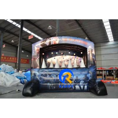 Interactive Shooting Game Launch Inflatable Bounce Bed with Blower and Customized Color