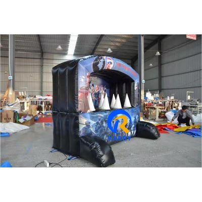 Interactive Shooting Game Launch Inflatable Bounce Bed with Blower and Customized Color