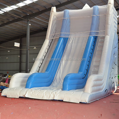 Large White Snow Mountain Double Slip And Slide Inflatable Water Slide For Adult Size