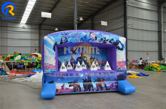 Interactive Shooting Game Launch Inflatable Bounce Bed with Blower and Customized Color