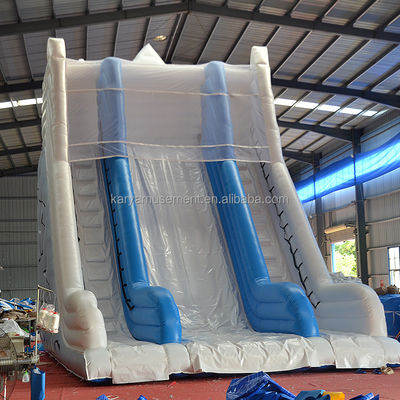 Large White Snow Mountain Double Slip And Slide Inflatable Water Slide For Adult Size