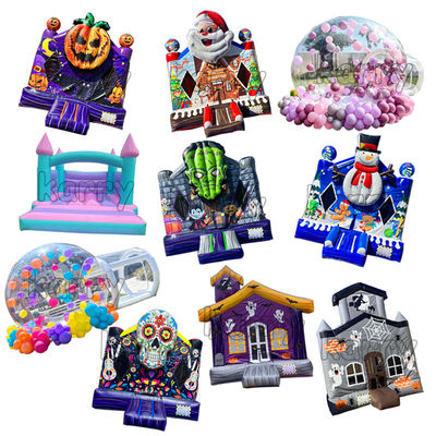 14 Years up Christmas 13x13ft Kids Inflatable Bounce House White Inflatable Bubble House