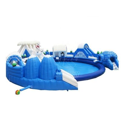Oversized Pool Polar Bear Inflatable Water World with Customized Size Water Slides