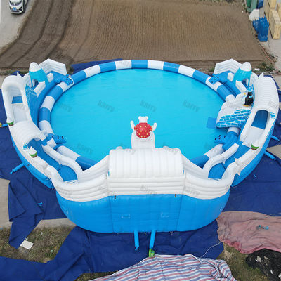 Max Capacity 100-500kg Large Snow Kingdom Inflatable Water Park with Pool and Slides