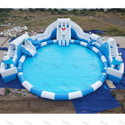 Max Capacity 100-500kg Large Snow Kingdom Inflatable Water Park with Pool and Slides