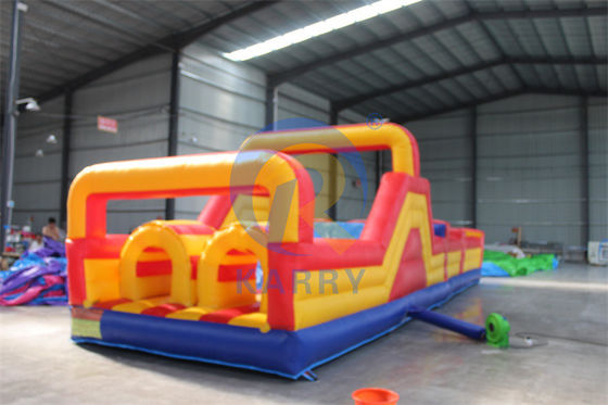 Acceptable OEM 39ft Yellow Inflatable Obstacle Game for Adult Rental and Repair Kits