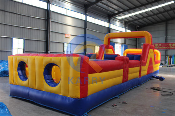 Acceptable OEM 39ft Yellow Inflatable Obstacle Game for Adult Rental and Repair Kits