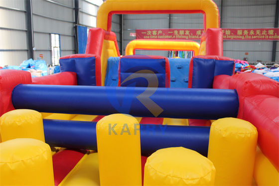 Acceptable OEM 39ft Yellow Inflatable Obstacle Game for Adult Rental and Repair Kits