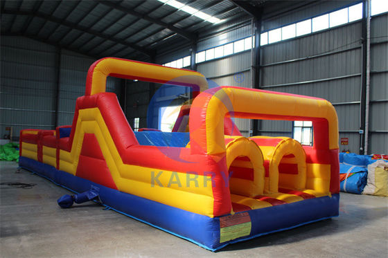 Acceptable OEM 39ft Yellow Inflatable Obstacle Game for Adult Rental and Repair Kits