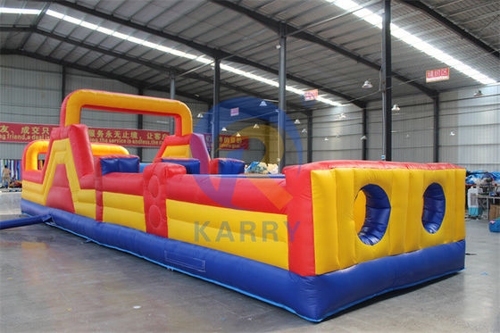 Acceptable OEM 39ft Yellow Inflatable Obstacle Game for Adult Rental and Repair Kits