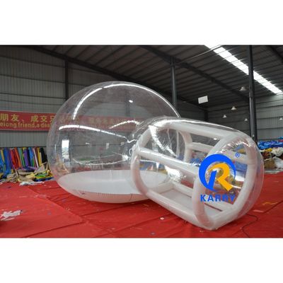 White Inflatable Bubble Tent For Christmas Wedding With Blowing Snow And PVC Material