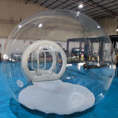 White Inflatable Bubble Tent For Christmas Wedding With Blowing Snow And PVC Material