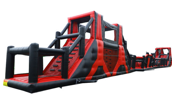OEM Acceptable 64ft Long Inflatable Obstacle Course Games for Child Amusement Park Theme