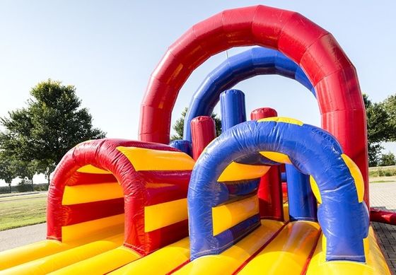 OEM Acceptable 64ft Long Inflatable Obstacle Course Games for Child Amusement Park Theme