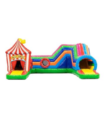 Inflatable Game Tunnel Circus Obstacle Course 0.55mm Plato PVC Tarpaulin