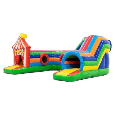 Inflatable Game Tunnel Circus Obstacle Course 0.55mm Plato PVC Tarpaulin