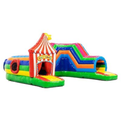 Inflatable Game Tunnel Circus Obstacle Course 0.55mm Plato PVC Tarpaulin