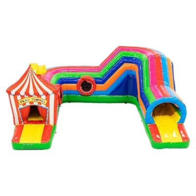Inflatable Game Tunnel Circus Obstacle Course 0.55mm Plato PVC Tarpaulin