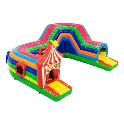 Inflatable Game Tunnel Circus Obstacle Course 0.55mm Plato PVC Tarpaulin
