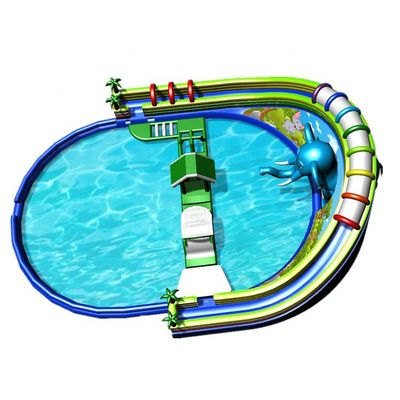 24*18m or Customized Size Lovely Baby Elephant Inflatable Obstacle Game Water Park