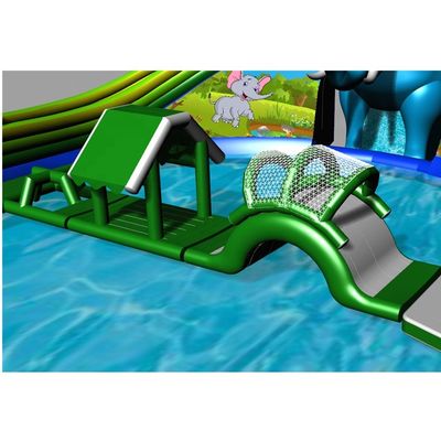 24*18m or Customized Size Lovely Baby Elephant Inflatable Obstacle Game Water Park