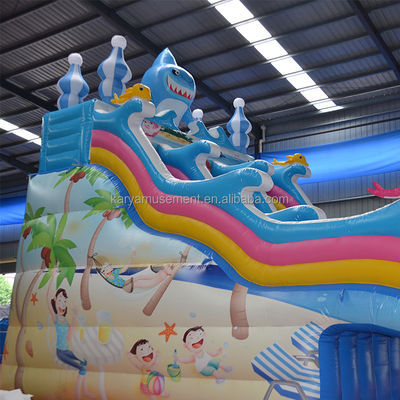Customizable Ocean Park Inflatable Castle Double Slide Combo with Printing Protection