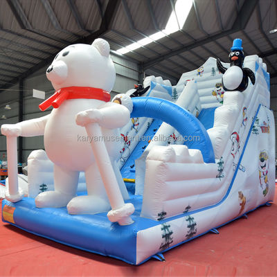 Customized Color Inflatable Water Slide for Fun at Polar Lake Max Capacity 100-500kg